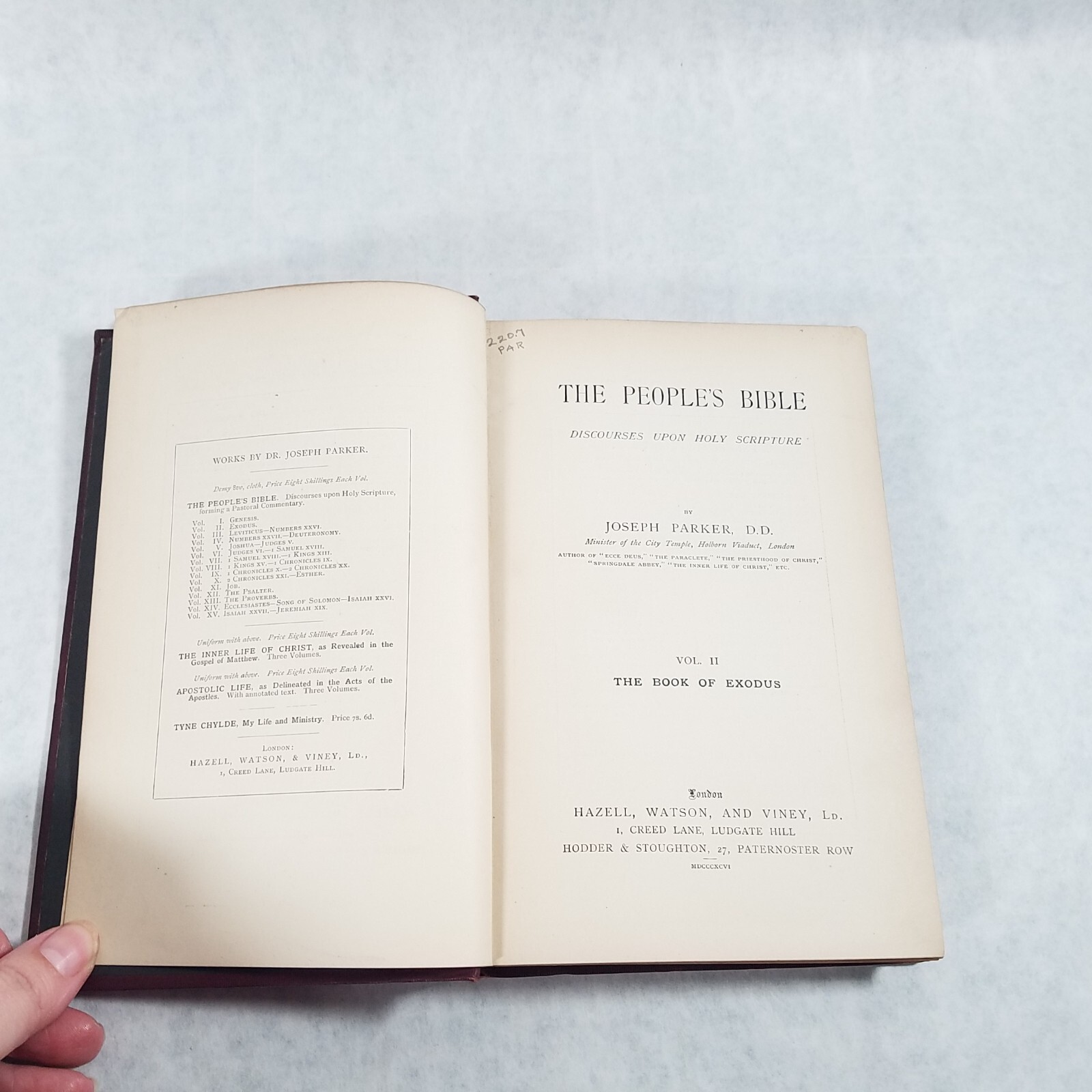 The People’s Bible Vol 2: Exodus – 1896 Hardcover by Joseph Parker