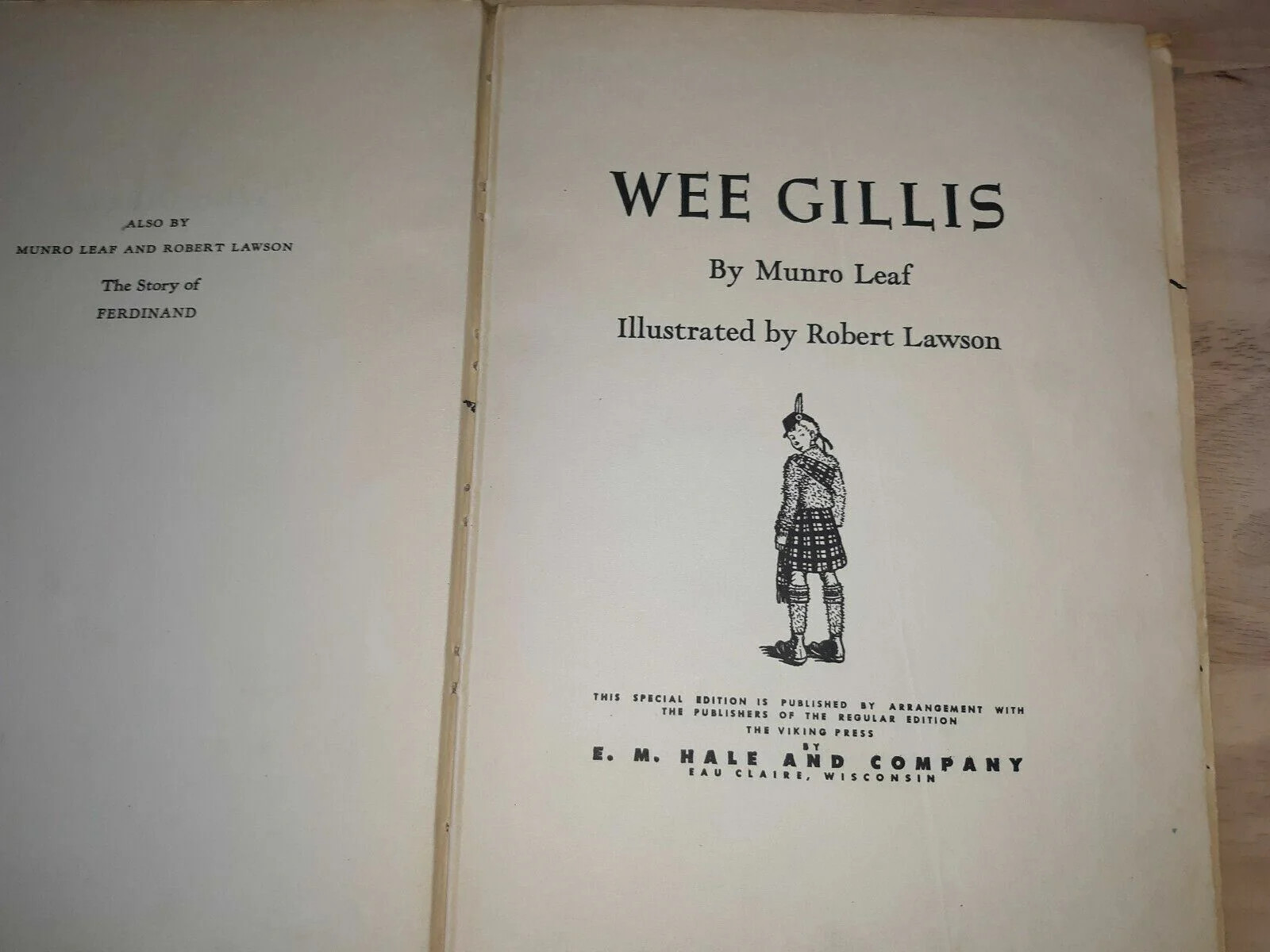 Wee Gillis Munro Leaf Illustrated by Robert Lawson E.M. Hale Company 1938