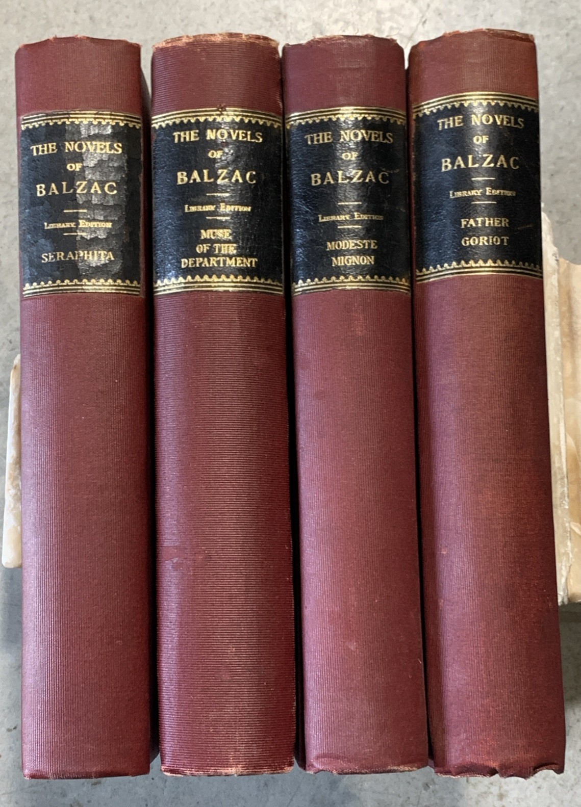 Honoré de Balzac Library Edition Lot 4 Vintage Hardcover Books 1900 Decorative