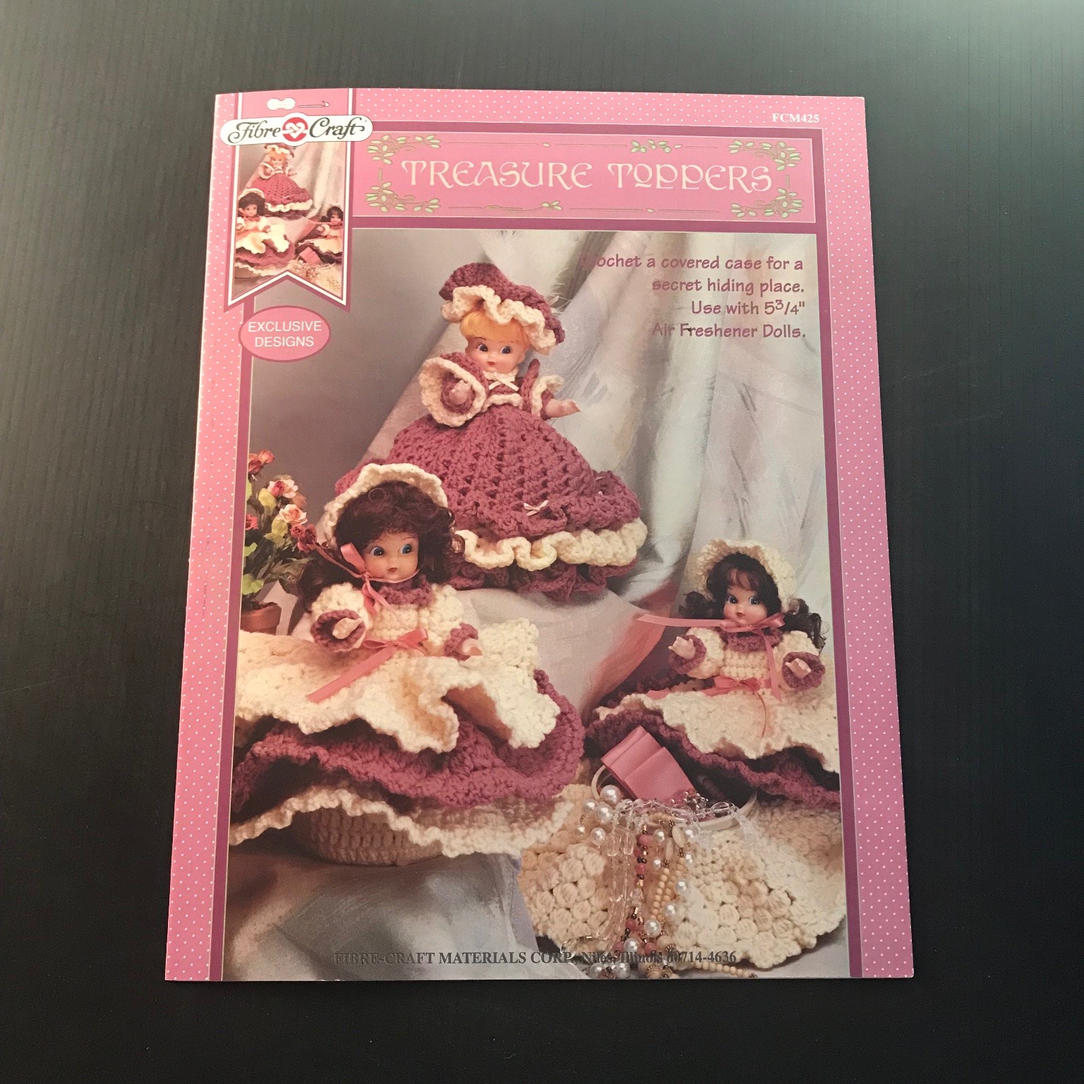 Treasure Toppers Crochet Pattern Air Freshener Doll Dress FCM425 1995