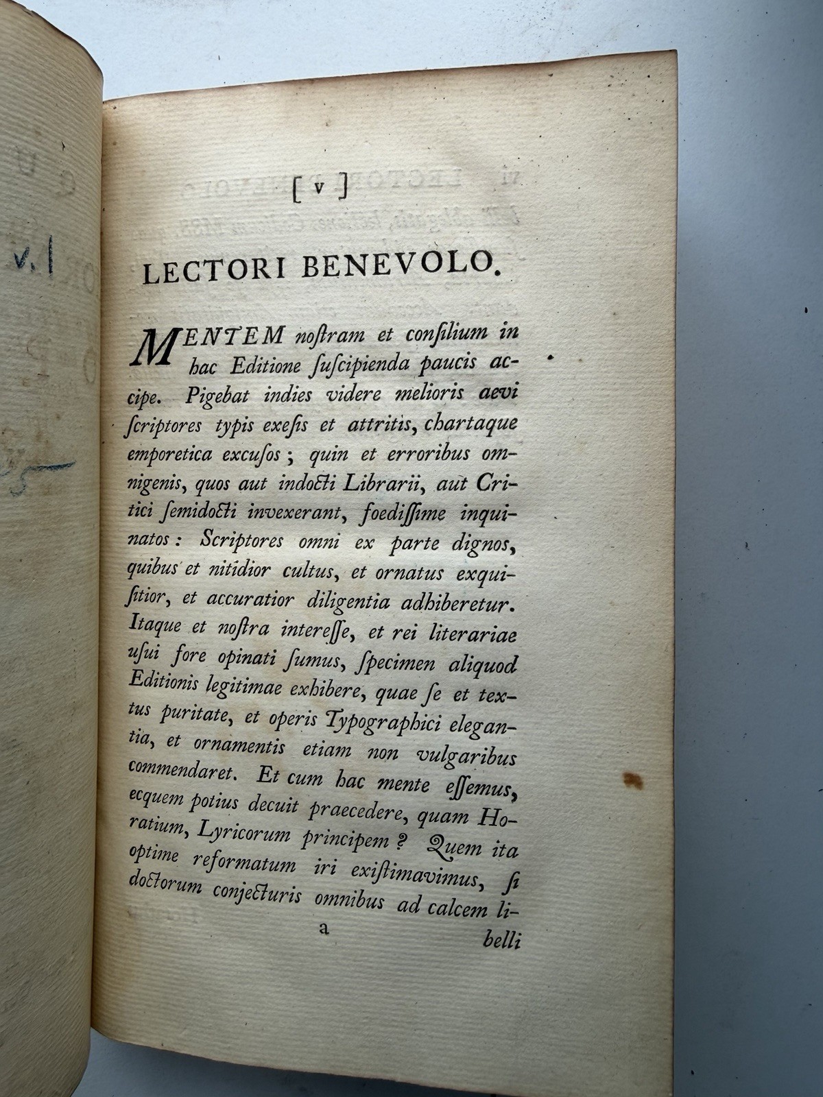 1749 Horace Opera Vol I Latin | Antique Leather Book | Ex-Library Provenance