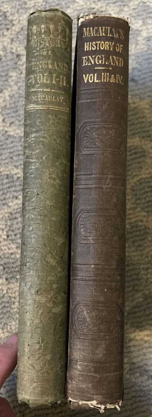 The History of England by Thomas Macaulay 1849/1856 Volume 1-4 Butler’s Edition