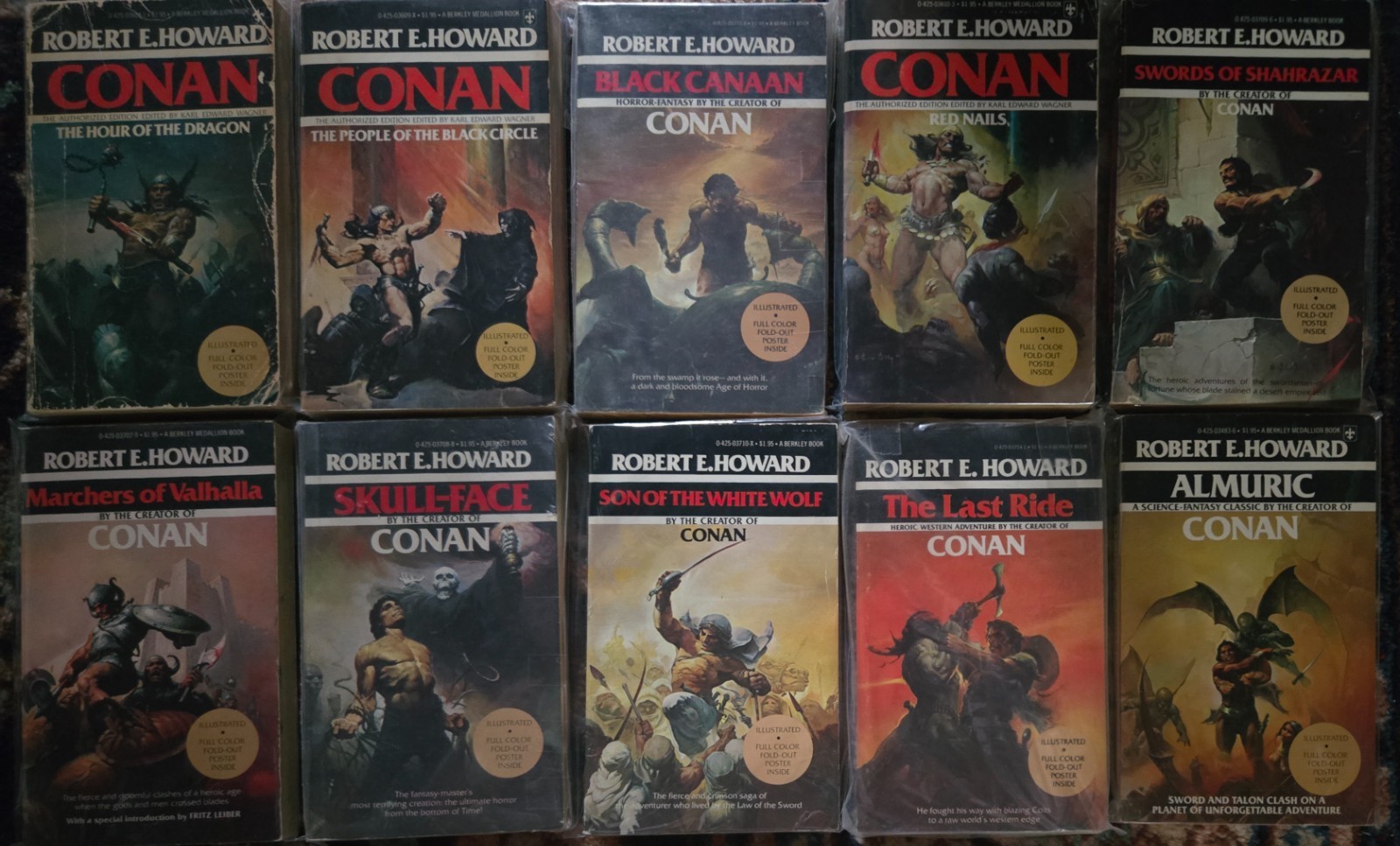 Robert E. Howard Berkley Medallion Series Lot 1-10 COMPLETE 1st Prints w/Posters