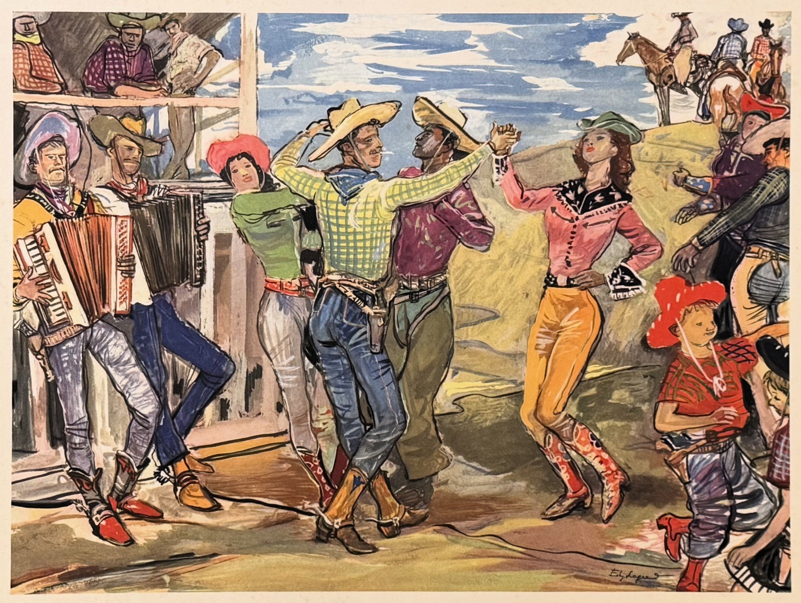 Edy Legrand, “Square Dancing”, 1956, Air France publication, not editioned.