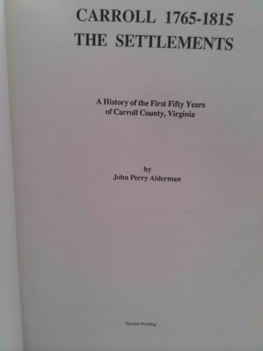 Carroll 1765-1815 : The Settlements : A History of the First Fifty Years of…