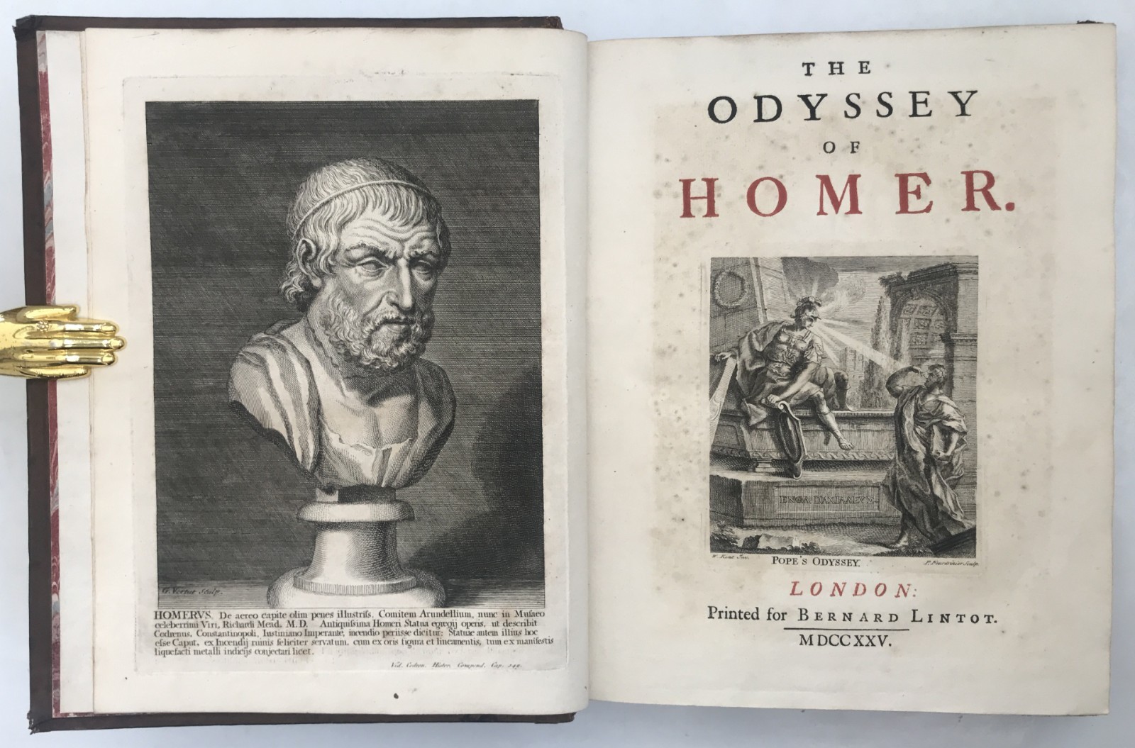 1725-26 Pope THE ODYSSEY OF HOMER 5 Vols First Edition Illustrated Poetry