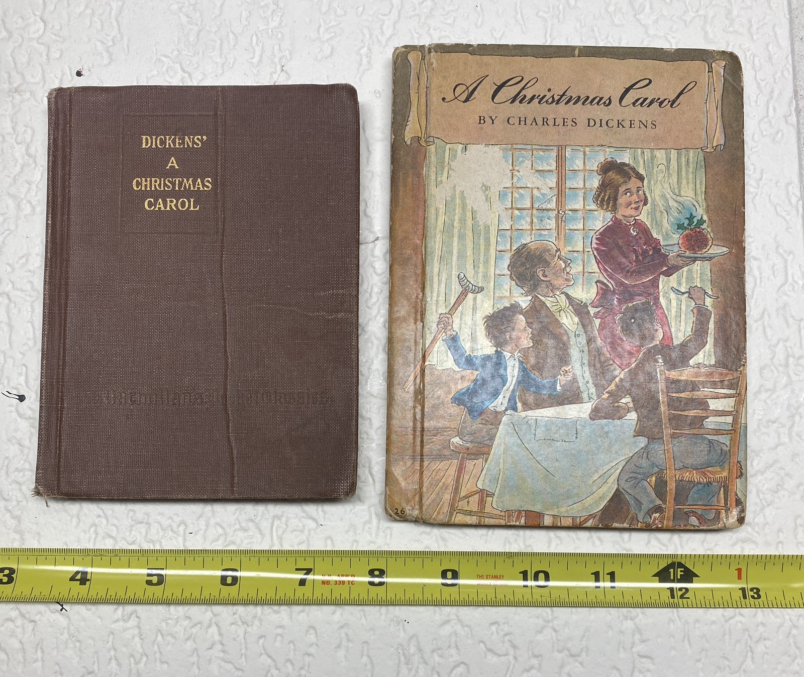 Charles Dickens A CHRISTMAS CAROL. 2 Vintage Books. 1922 & Illustrated 1938