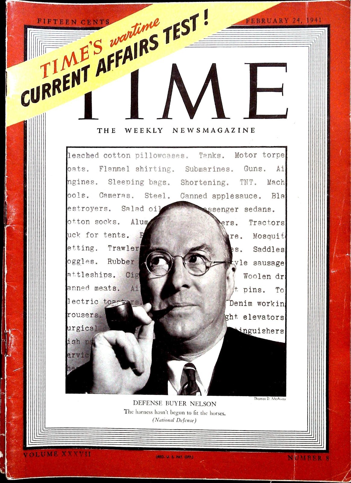 Time Magazine February 24, 1941 Defense Buyer Nelson, Complete Magazine!