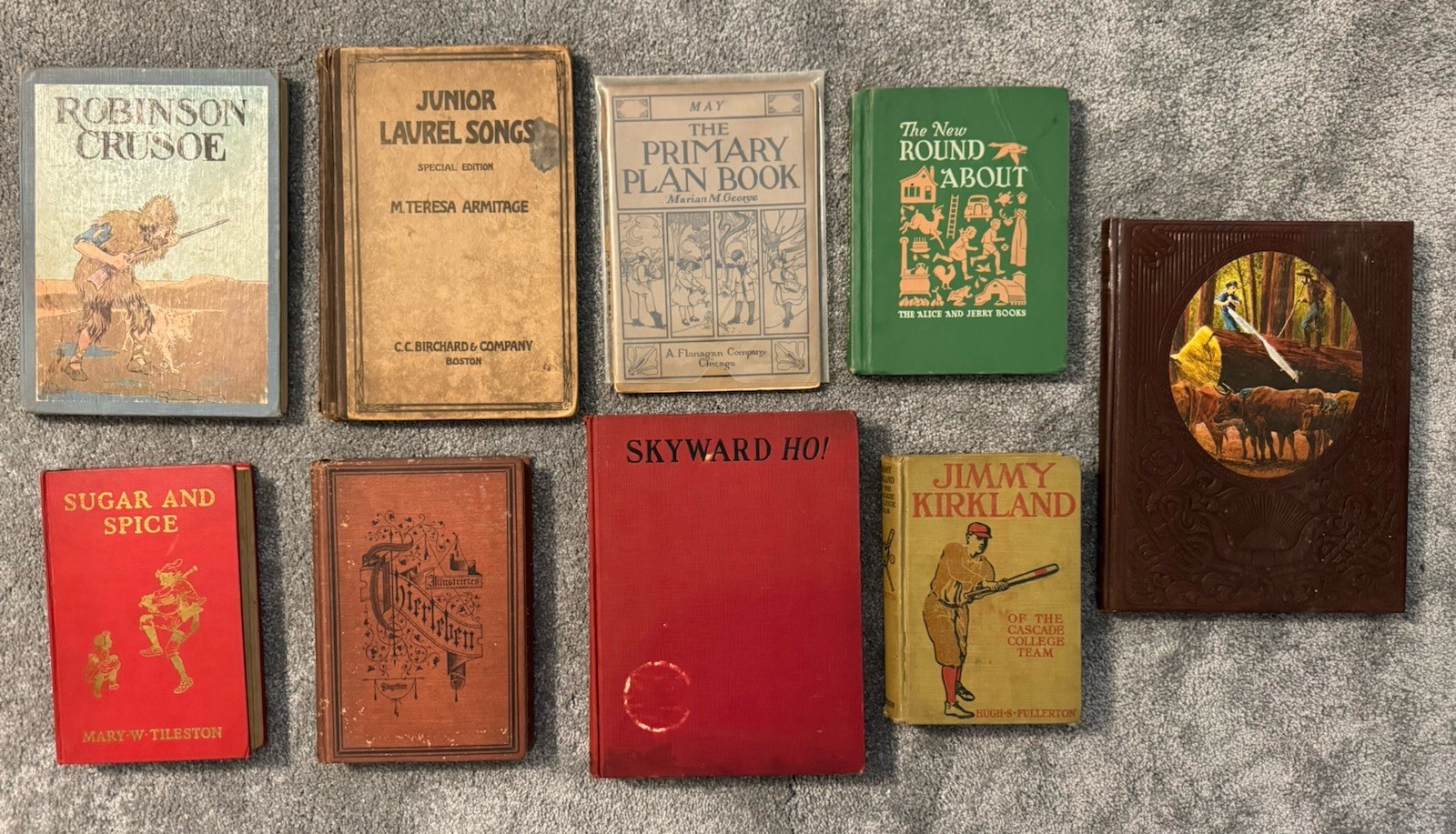 VINTAGE Children’s Book Lot of 9 – Robinson Crusoe Alice & Jerry School Readers