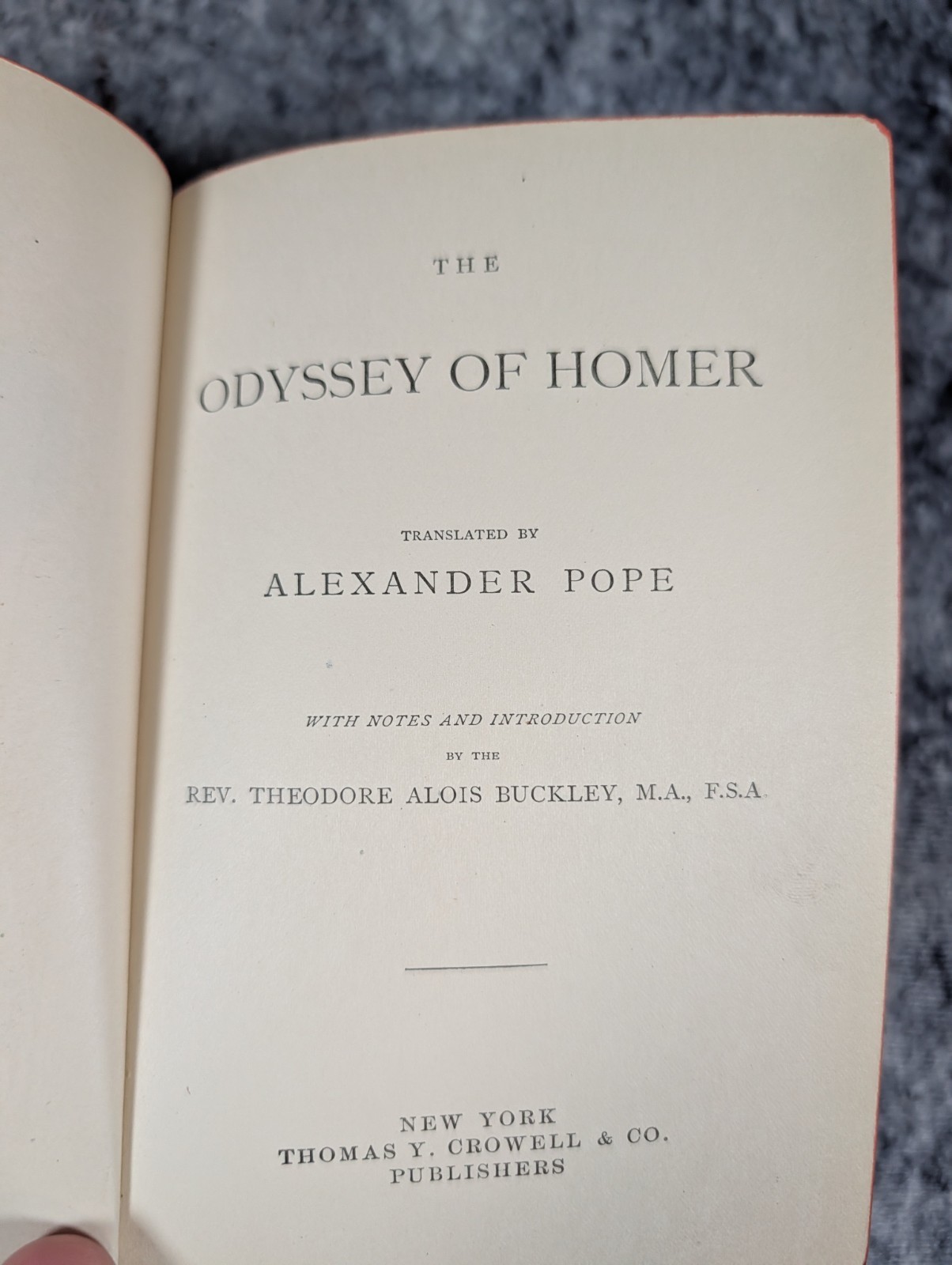 Antique 1900s The Odyssey of Homer Alexander Pope Thomas Crowell