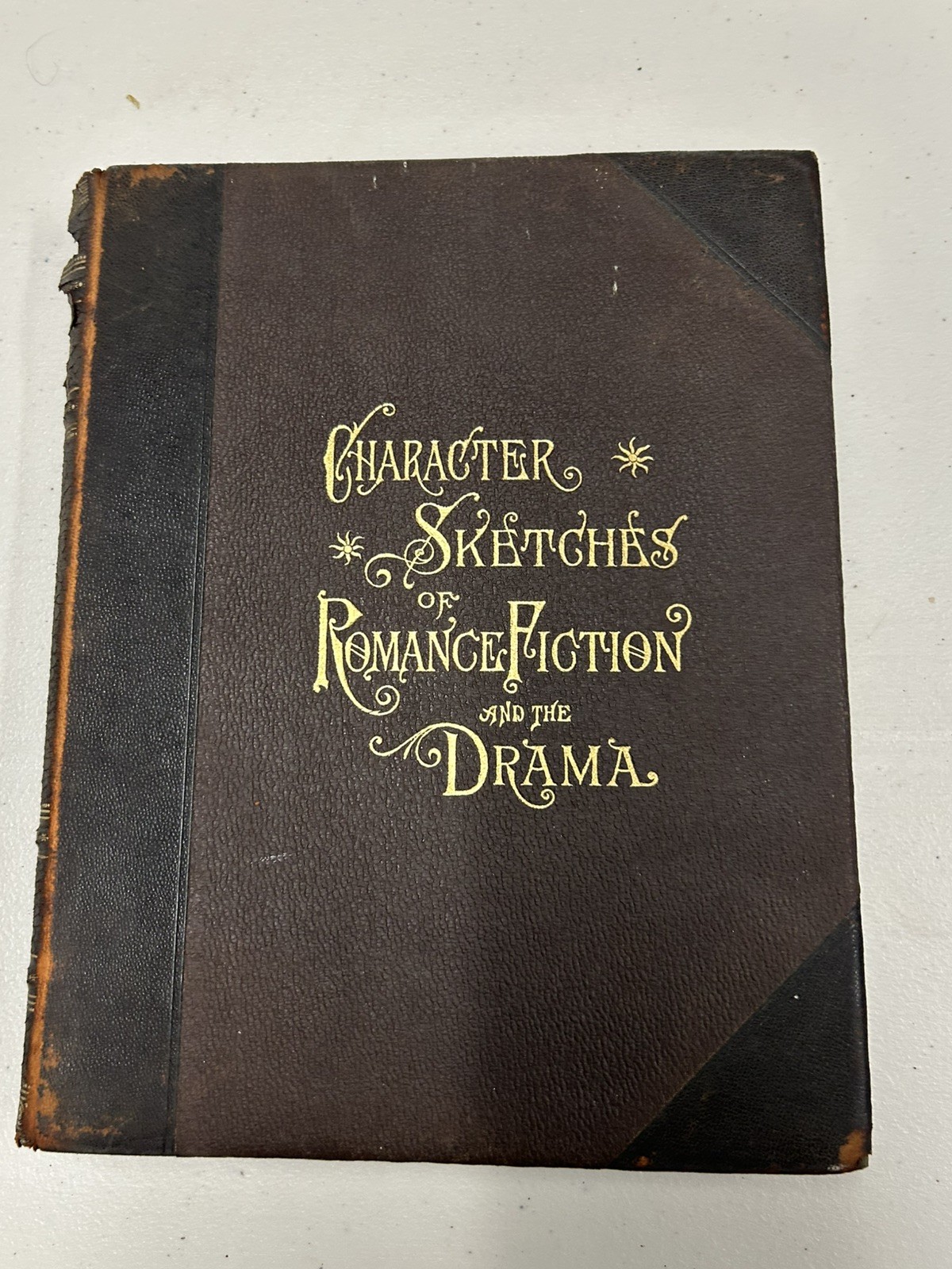 Antique 1902 Brewer Character Sketches Romance 8 Vol Complete Brown Leather Set
