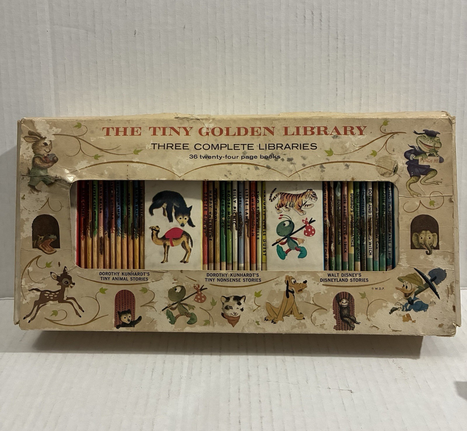 Vtg Tiny Golden Library Box Set (33 miniature books) 3 Books Missing #2,14,30