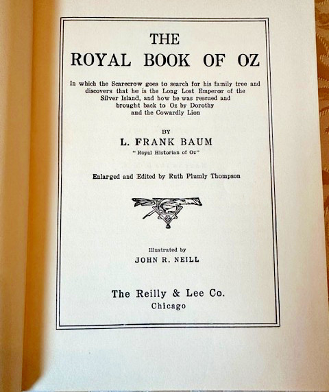 1921 The Royal Book of Oz hardcover, by L Frank Baum, BW illus by Neill.