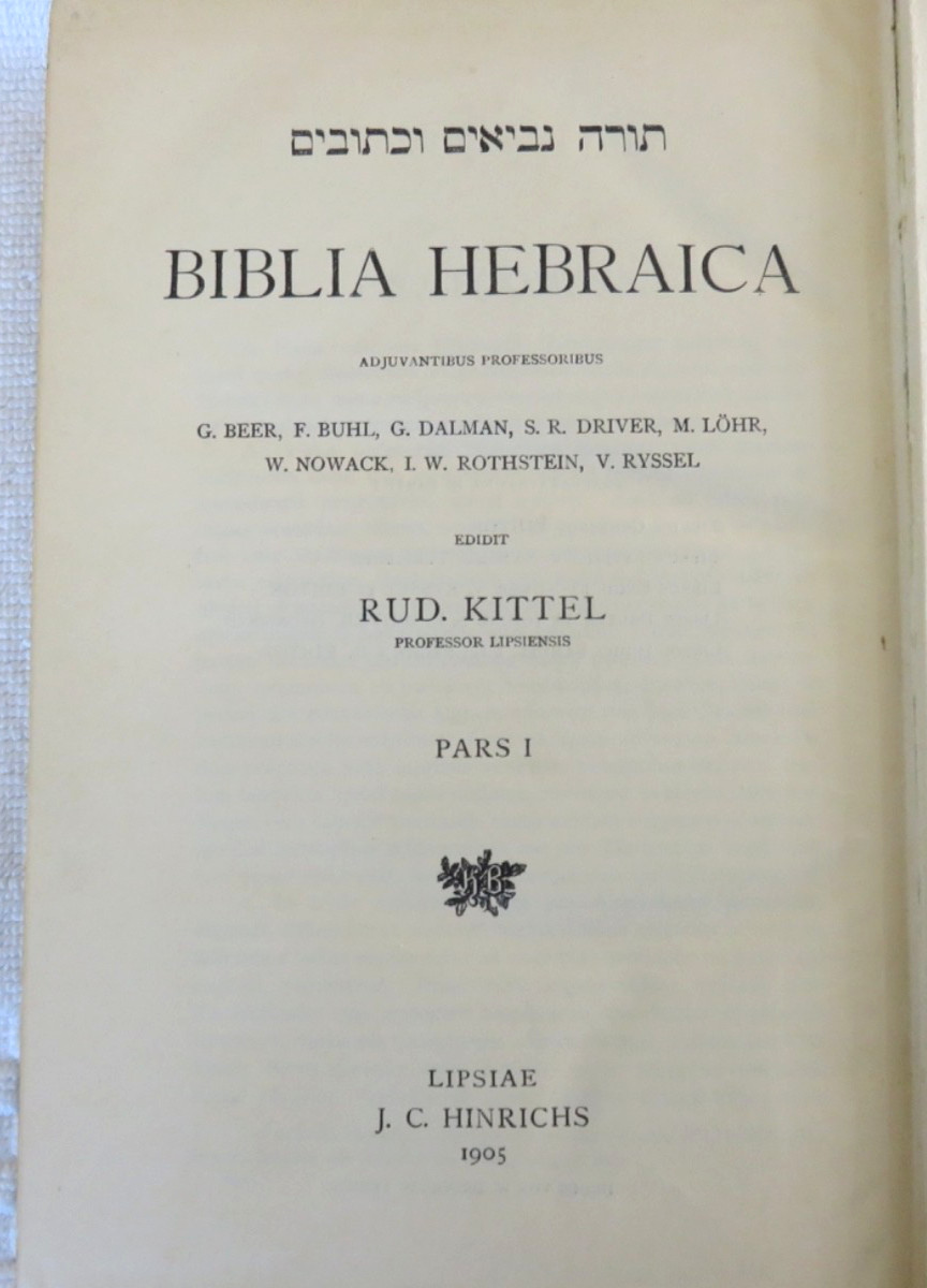 BIBLIA HEBRAICA edited by Rudolph Kittel 1905 HC Leipzig Latin Rare