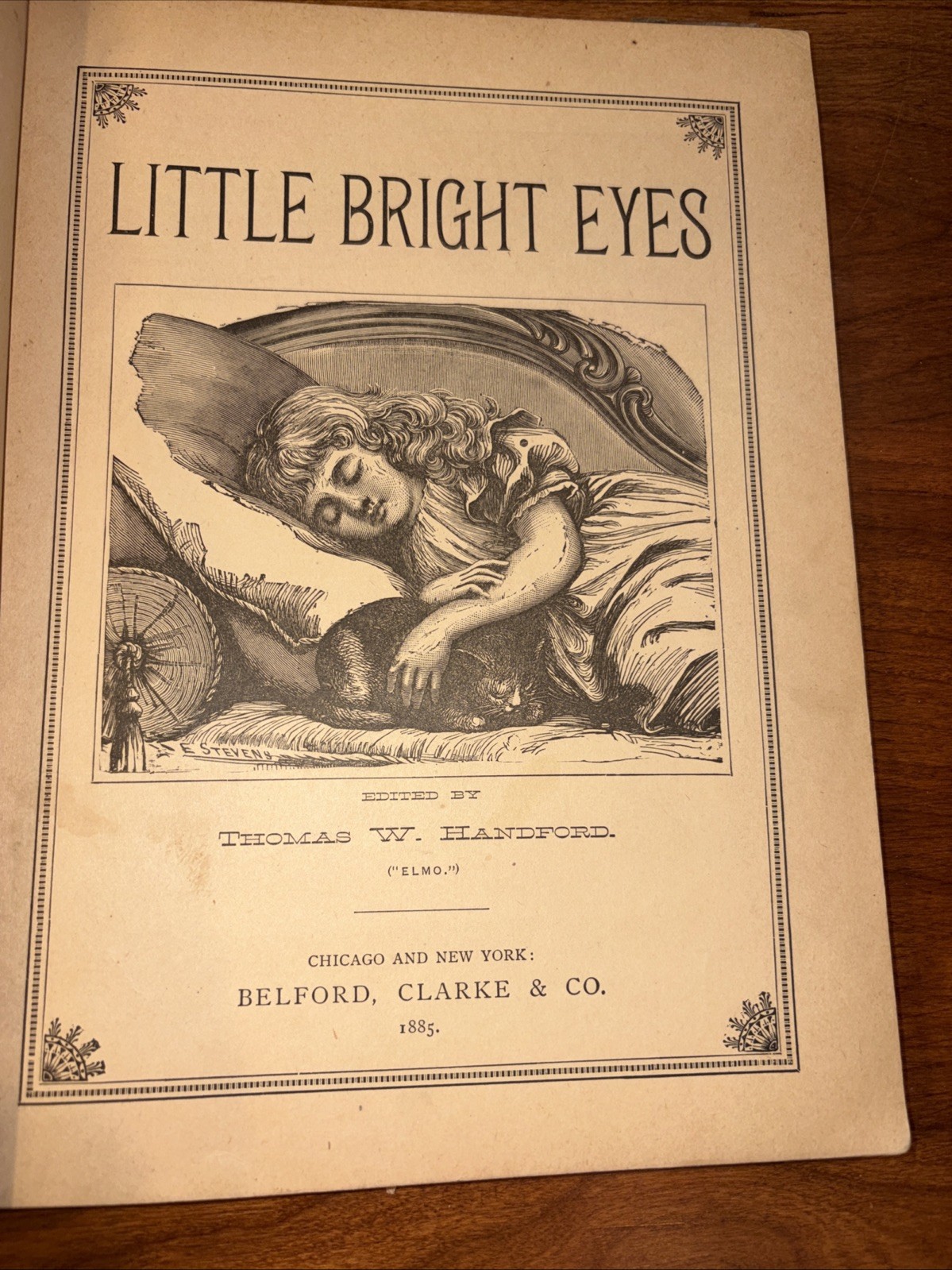 Antique Book Little Bright Eyes Circa 1885 Hardcover by Thomas Hanford 1st Ed