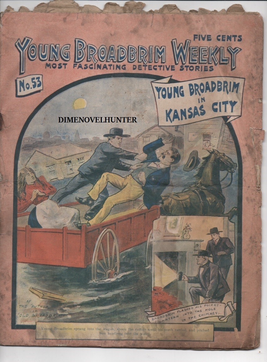 1903 YOUNG BROADBRIM WEEKLY #53 DIME NOVEL KANSAS CITY DETECTIVE DIME NOVEL