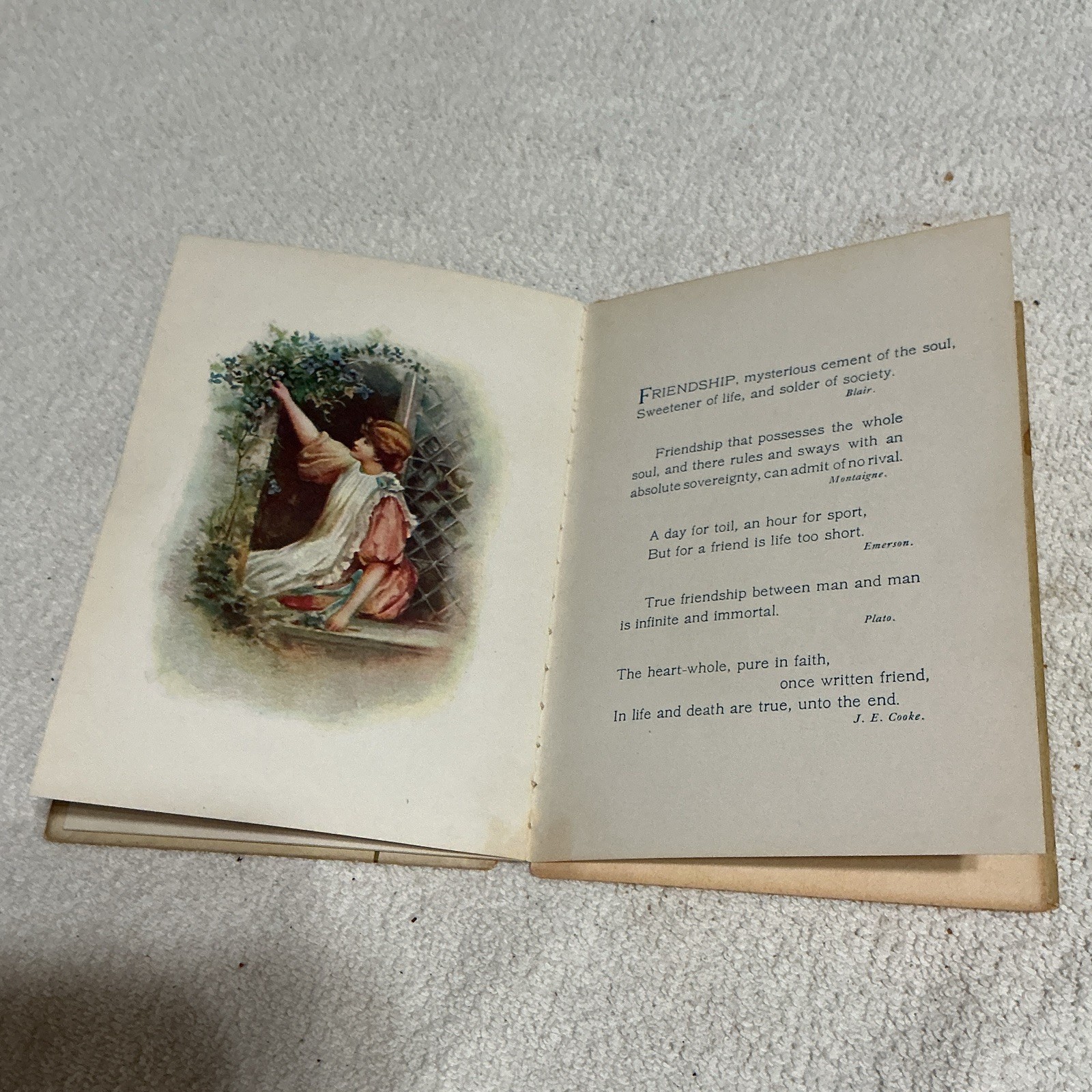 MGA 1301 Friendship’s Token Illustrated Hardcover Poetry Cupples & Leon