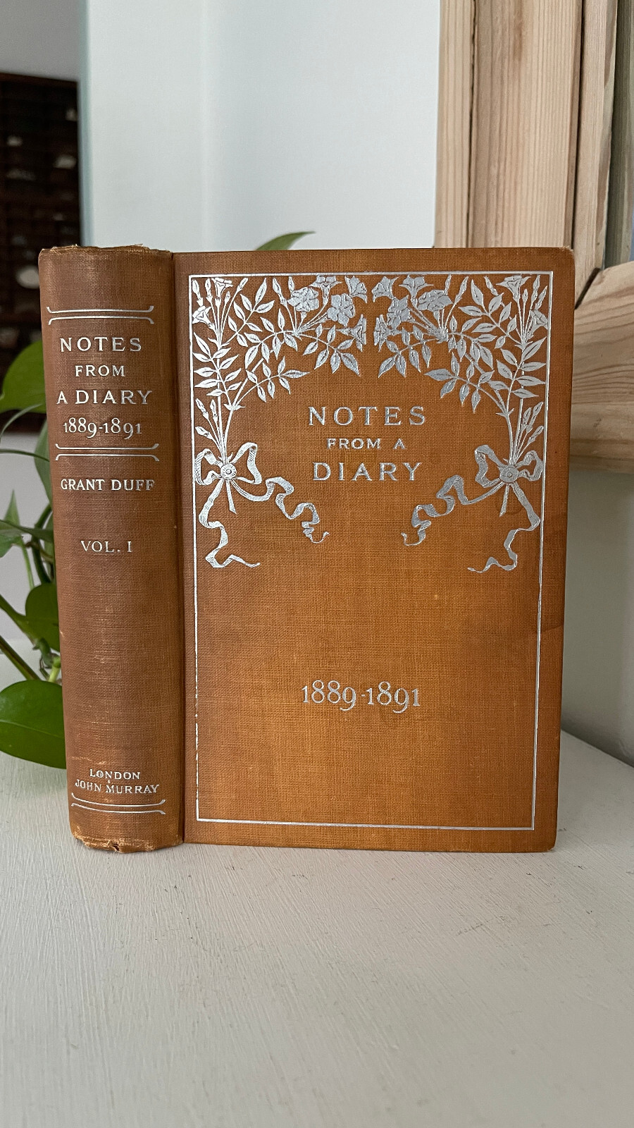 Decorative Victorian Floral Cover Notes From a Diary 1889-1891 , Good Condition