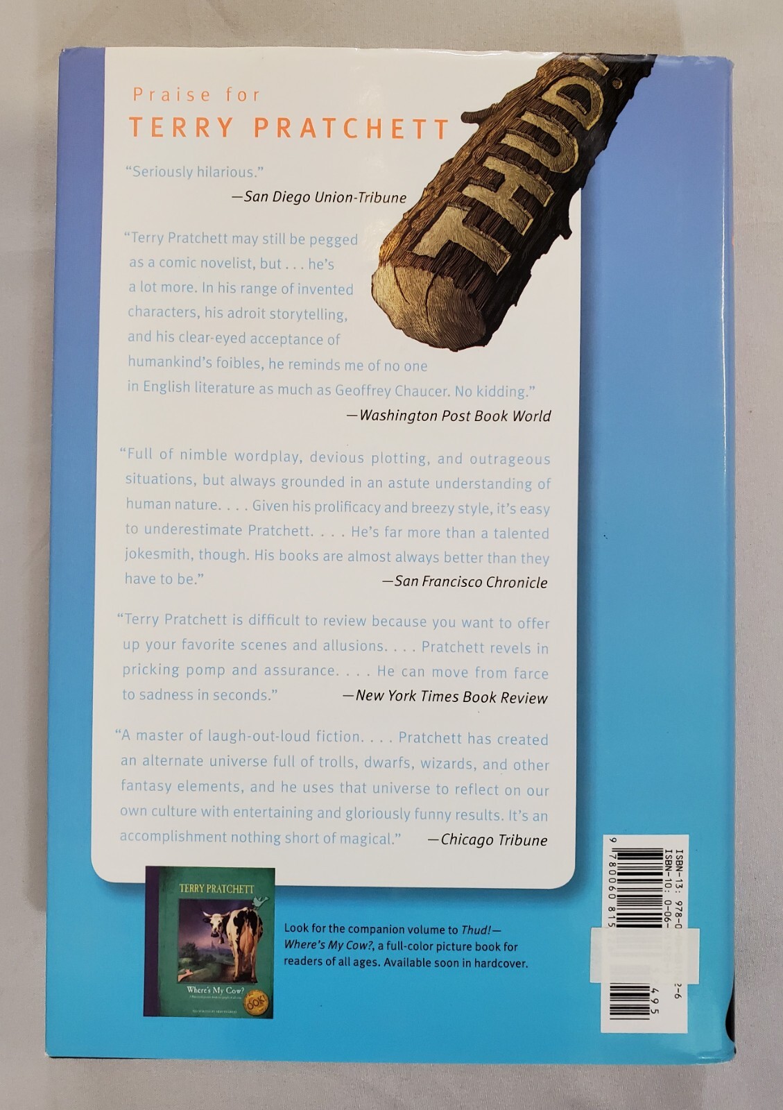 Thud! Terry Pratchett Hardcover Book with Jacket Discworld 2005 Harper Collins