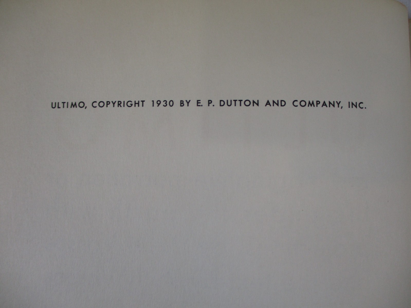 1st ED “Ultimo: Imaginative Narration” John & Ruth Vassos 1930 E.P. Dutton HC