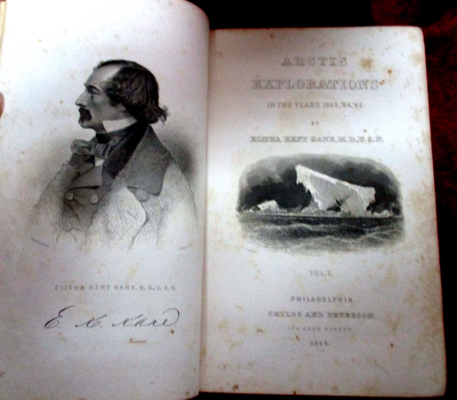 1857 Elisha Kane Arctic Explorations 2 Vol Set Sir John Franklin Antique Book