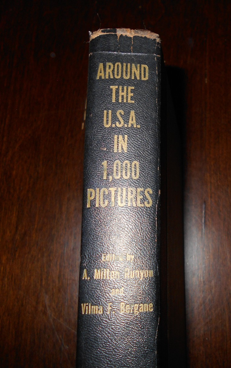 AROUND THE USA IN 1000 PICTURES -HARDCOVER – Runyon and Bergane 1955 Vintage