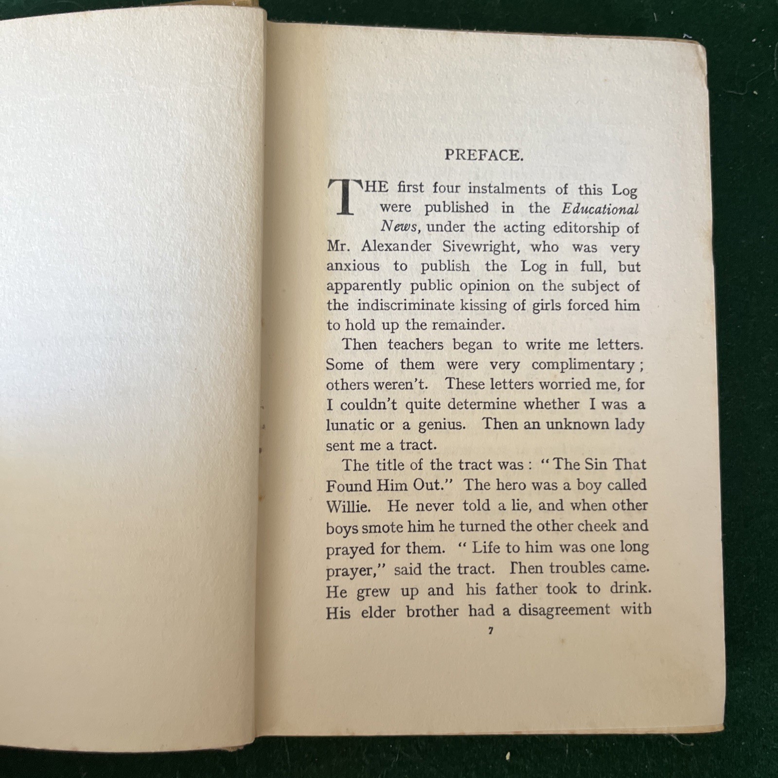 A Dominie’s Log by A. S. Neill 1st Edition 1915 HB