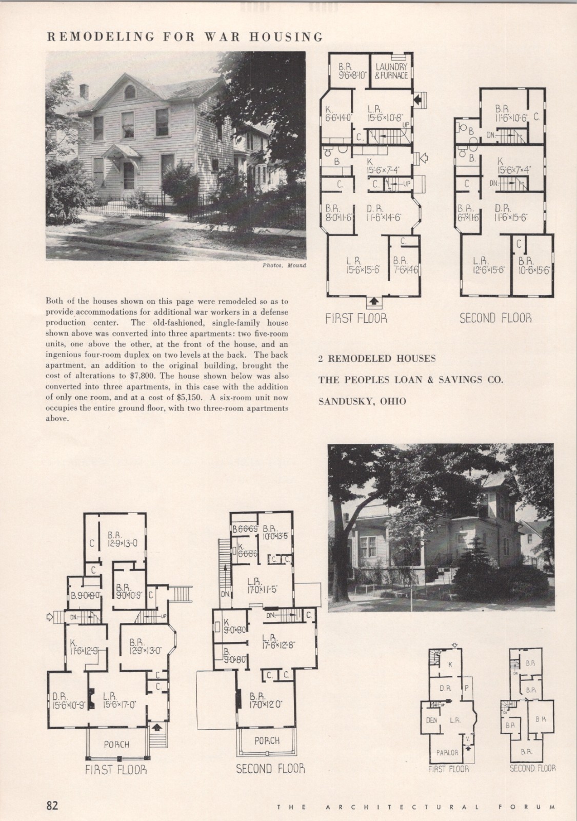 1942 Article * Unknown Houses WWII Remodel * Sandusky OH