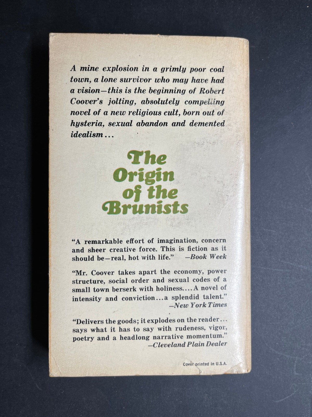 1967 The Origin of the Brunists by Robert Coover Mass Market Paperback