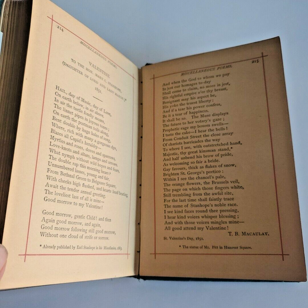 Lord Macaulay First American Edition The Poetical Works Embossed Cover Rare HTF