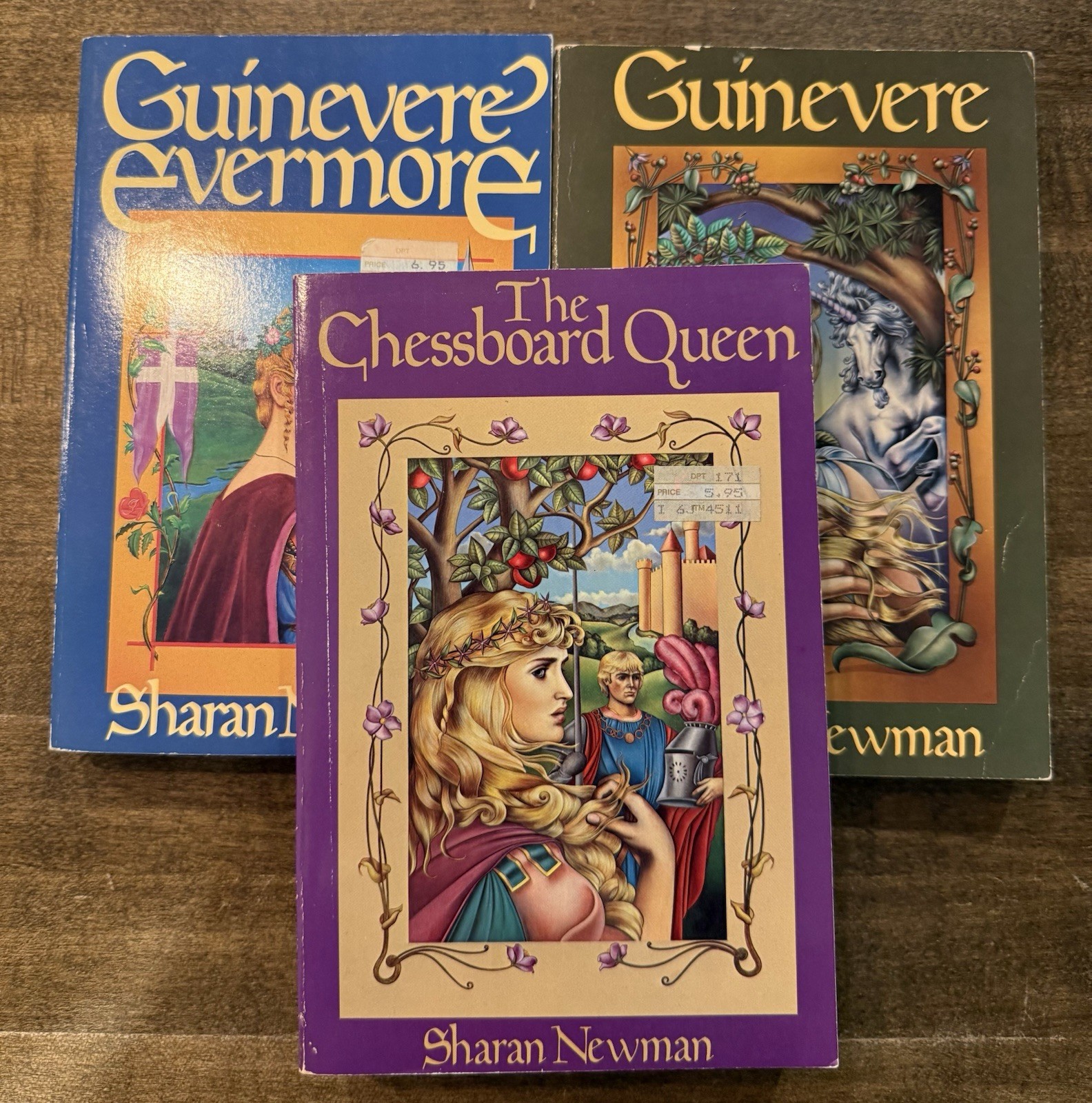 SHARAN NEWMAN LOT of 3 PB The Chessboard Queen Gunievere & Evermore VERY GOOD