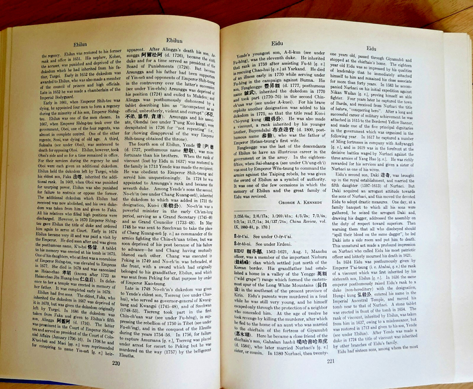 Eminent Chinese of the Ch’ing Period (1644-1912) Hummel 1943/1972 vols I & II