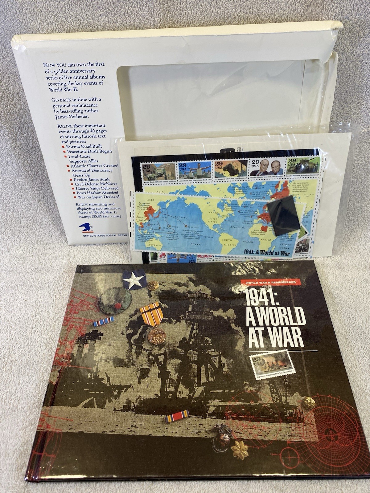 USPS World War II Remembered 1941: A World At War Published 1991 With Stamps