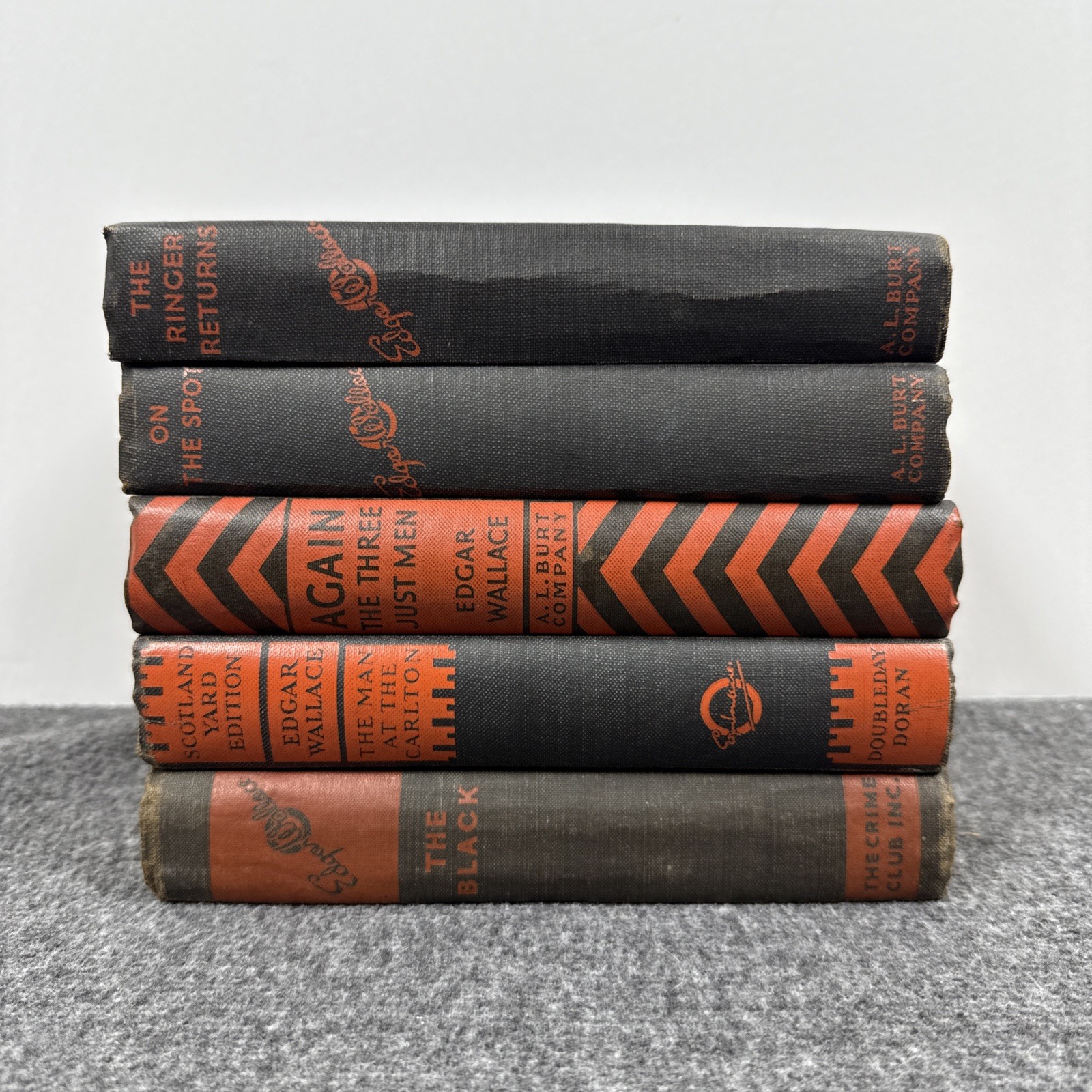 Vintage Edgar Wallace Lot of 5 Mystery Thriller Hardcover Books