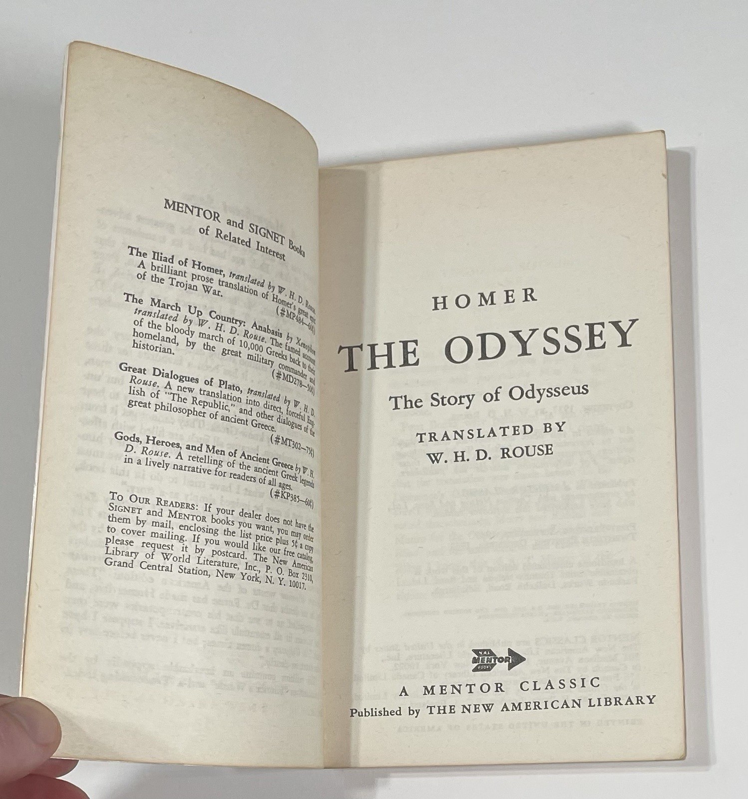 HOMER The Iliad and The Odyssey Mentor Paperback W.H.D. Rouse Translated Vtg