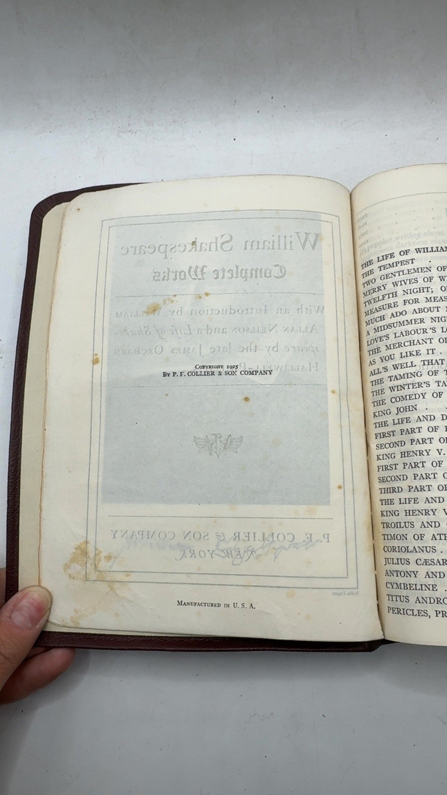 William Shakespeare Complete Works William Shakespeare Hardcover 1925