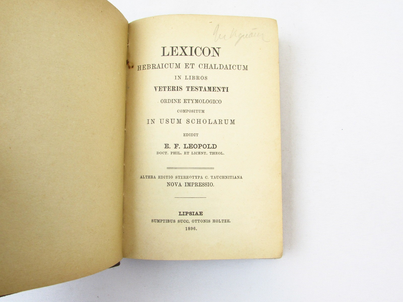 Lexicon Hebraicum et Chaldaicum E F Leopold 1896 HC Hebrew/Latin Dictionary