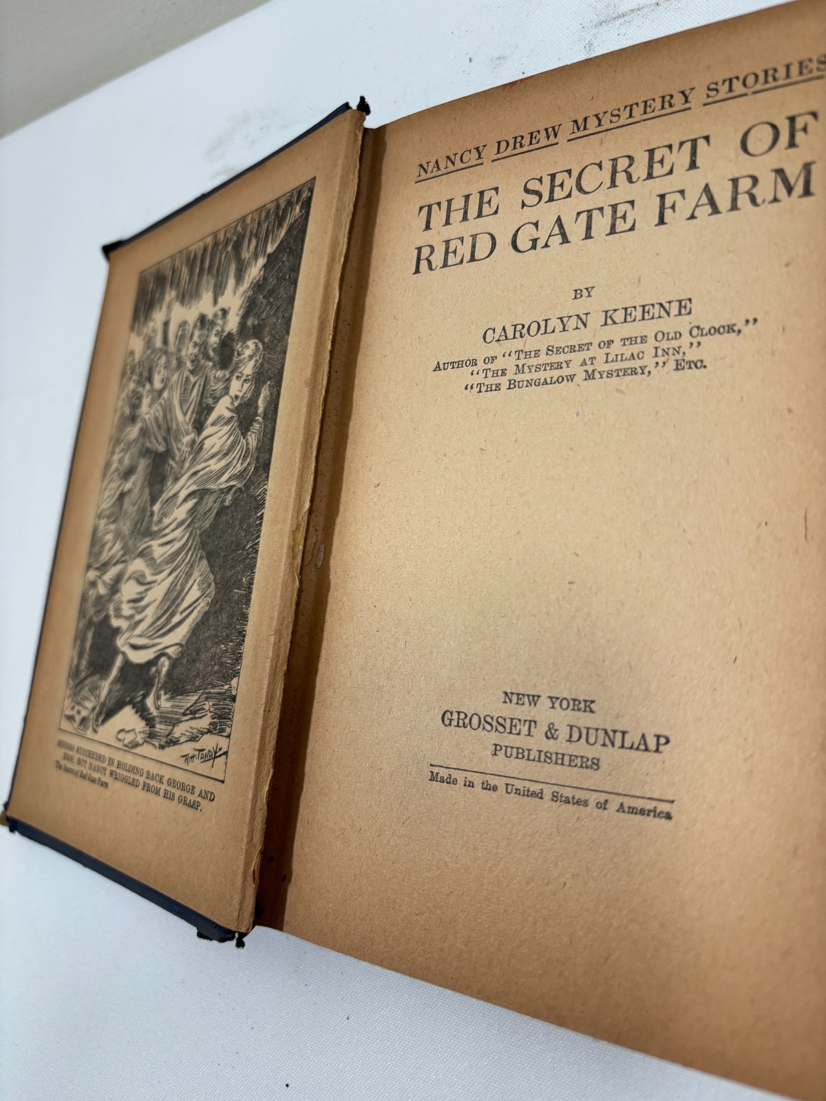 Nancy Drew The Secret of Red Gate Farm Blue & Orange Carolyn Keene VINTAGE