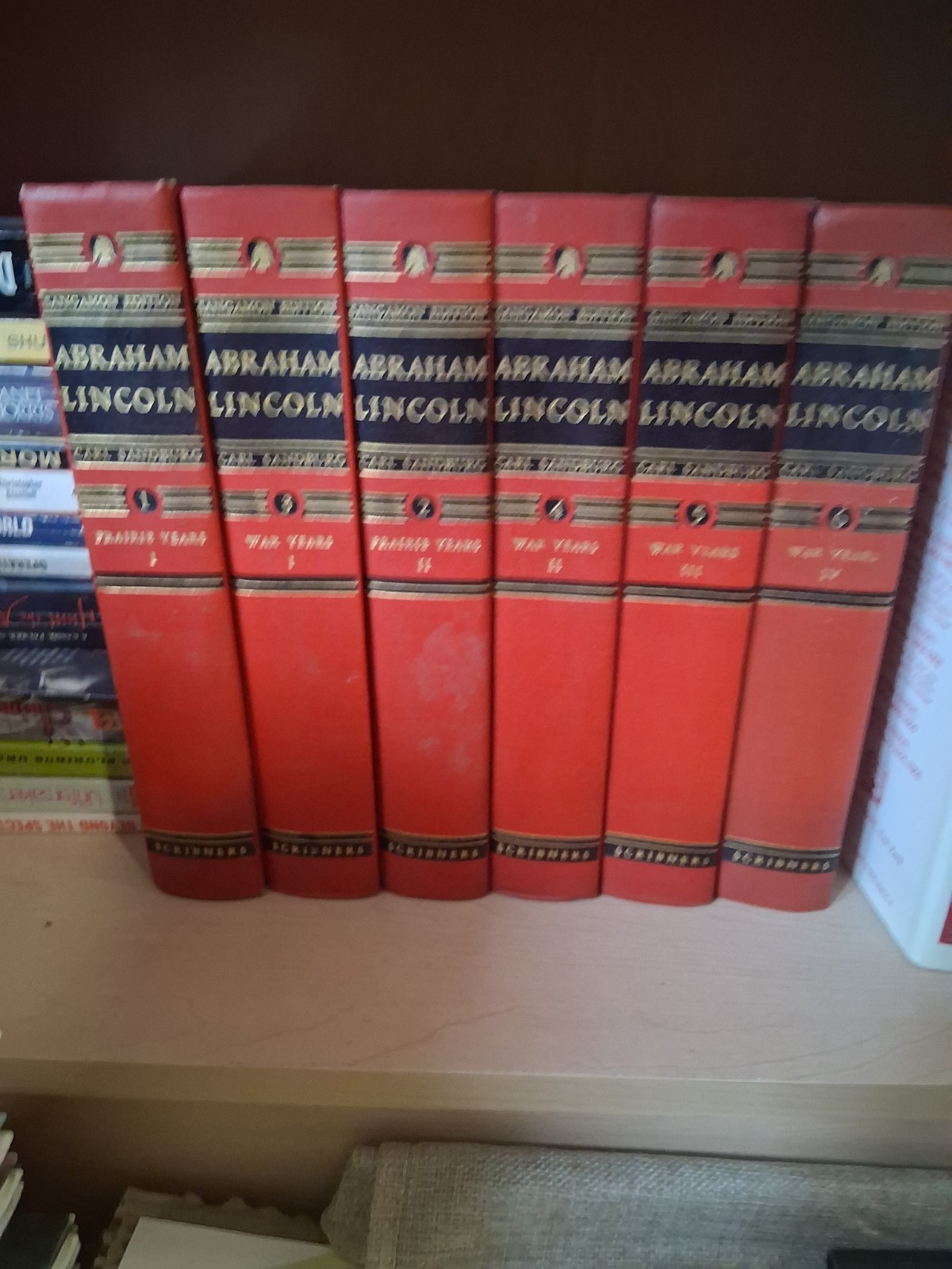 6 Vol Set, Abraham Lincoln by Carl Sandburg (hardcovers, 1936)  