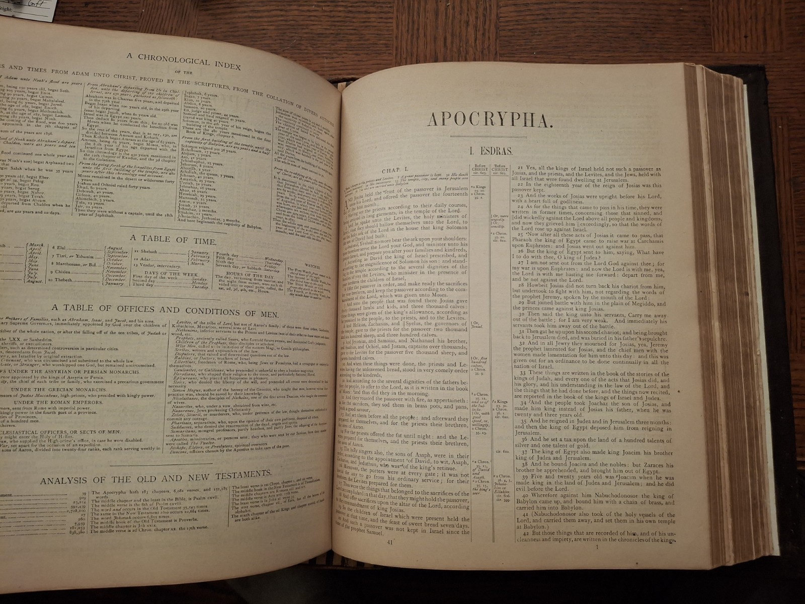 Antique Bible 1875 Apocrypha, Large Map, Restored Leather, Gilt