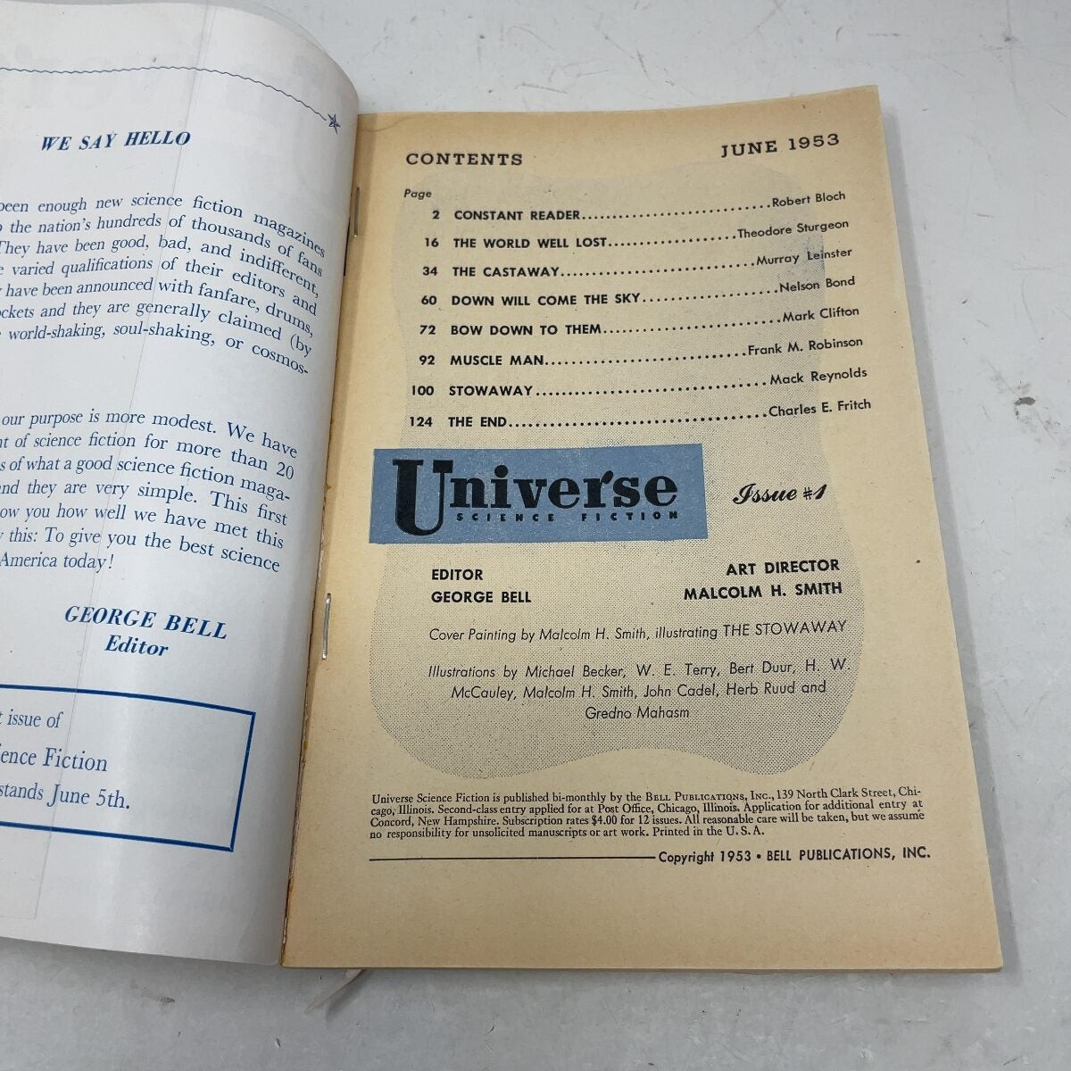 Universe Science Fiction Vol I No I by George Bell PB First Edition Very Good 1