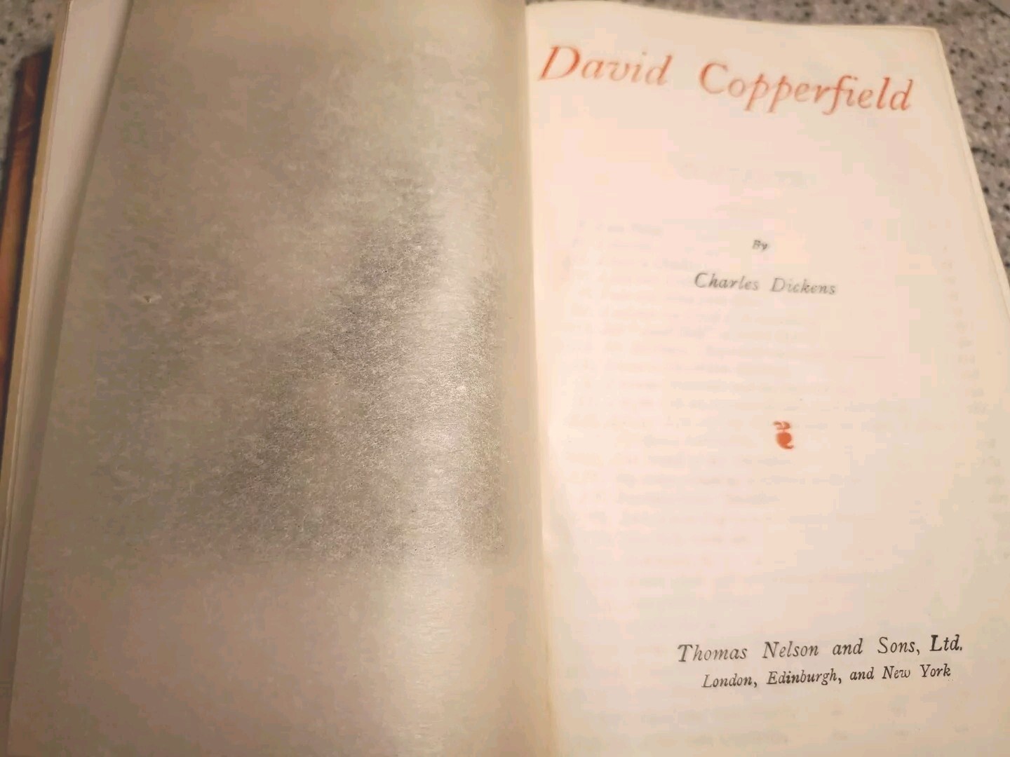 David Copperfield by Charles Dickens 1900s Leather Book Thomas Nelson and Sons