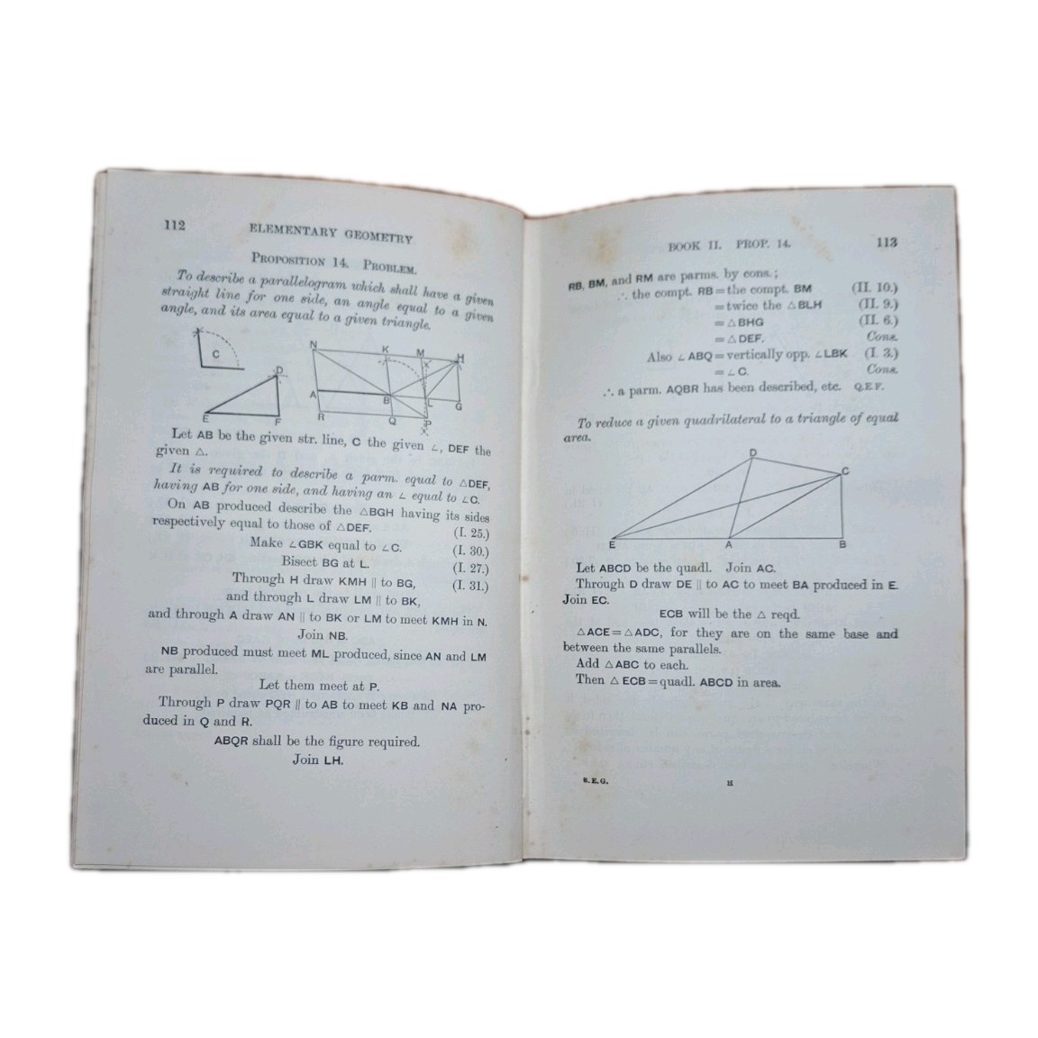 Vintage 1912 Elementary Geometry London G. Bell and Sons Book Hardcover