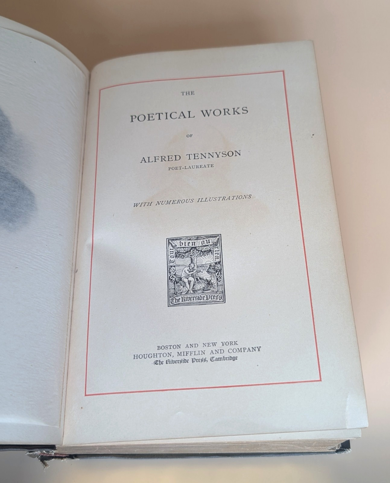 Antique Alfred Lord Tennyson Complete Poetical Works c1889 Illustrated