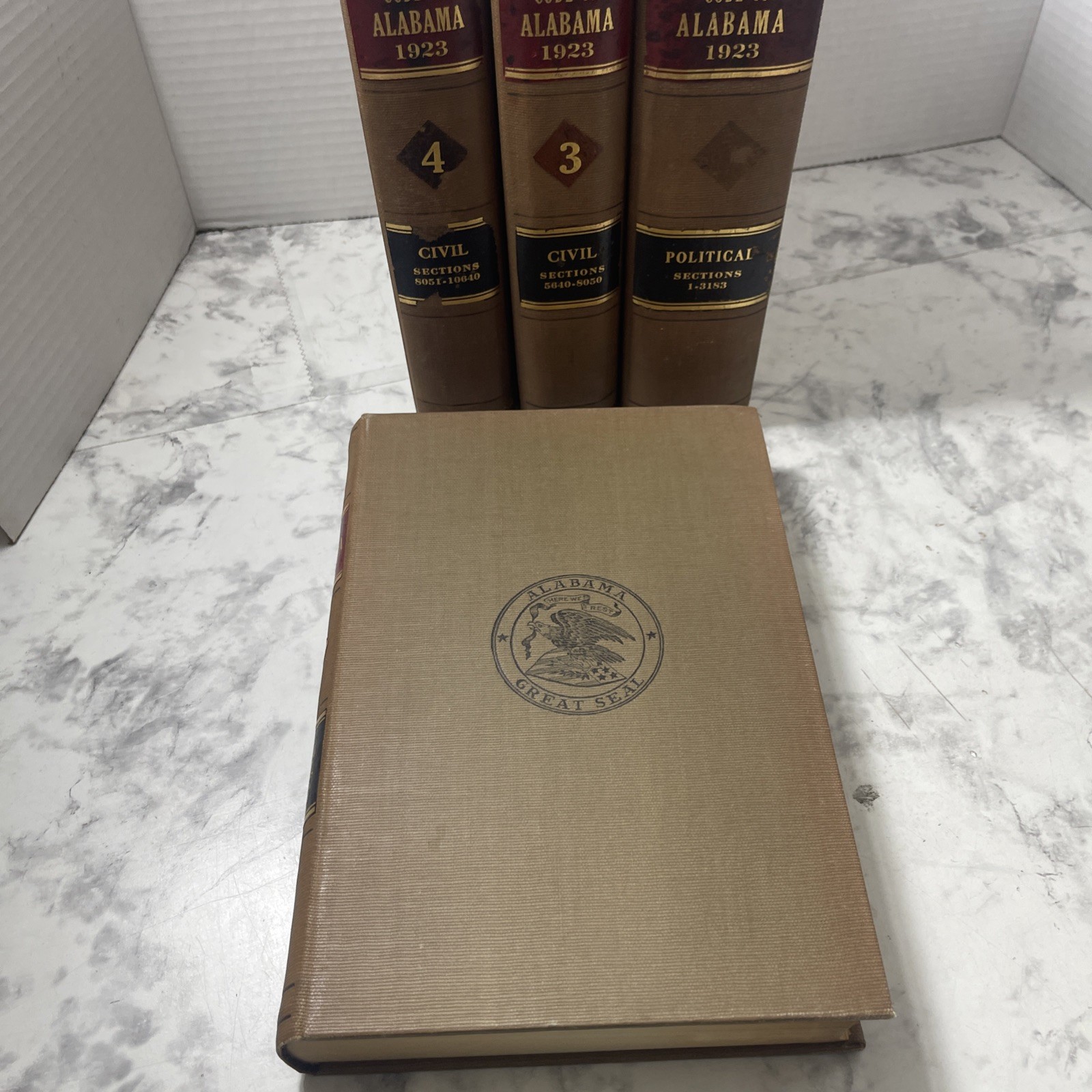 CODE OF ALABAMA 1923 CIVIL Complete 4 Vol Set Foote & Davies Rare Legal History