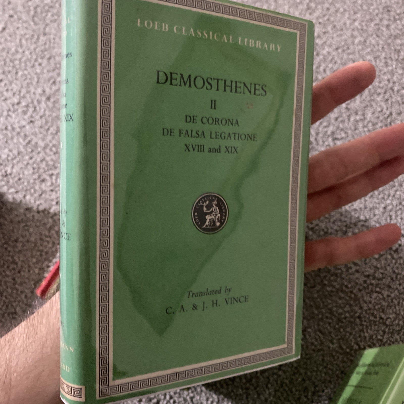Loeb Classical Library, 10 copies: Plato, Aeschylus, Aristotle, and Demosthenes