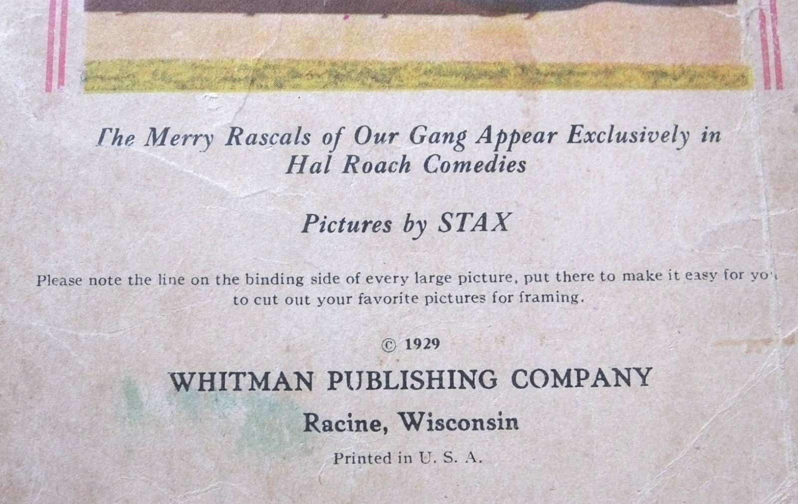 used 1929 A DAY with OUR GANG ELEANOR PACKER WHITMAN PUBLISHING RACINE WISC.