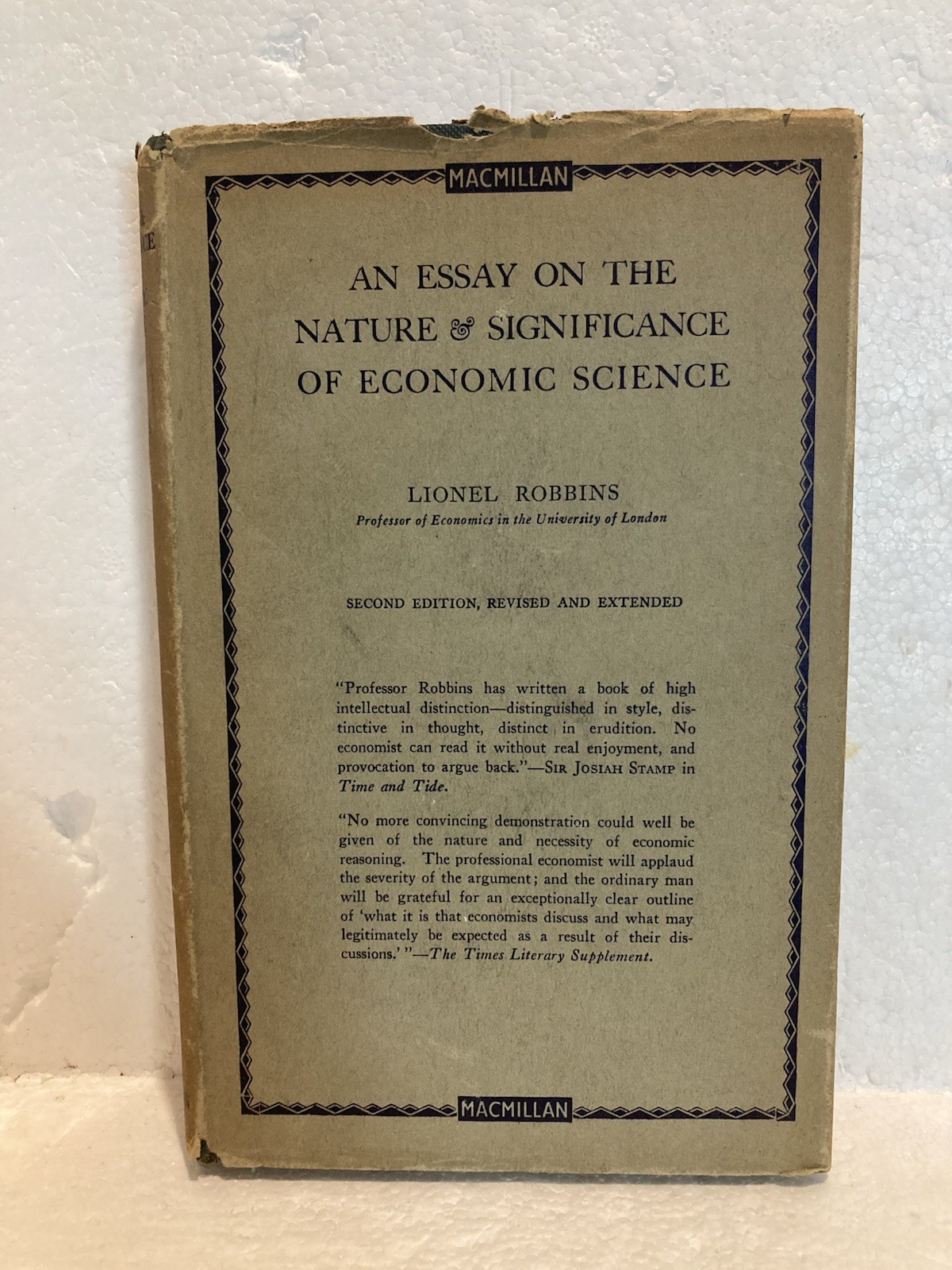 1935 2nd Ed An Essay on the Nature and Significance of Economic Science -Robbins