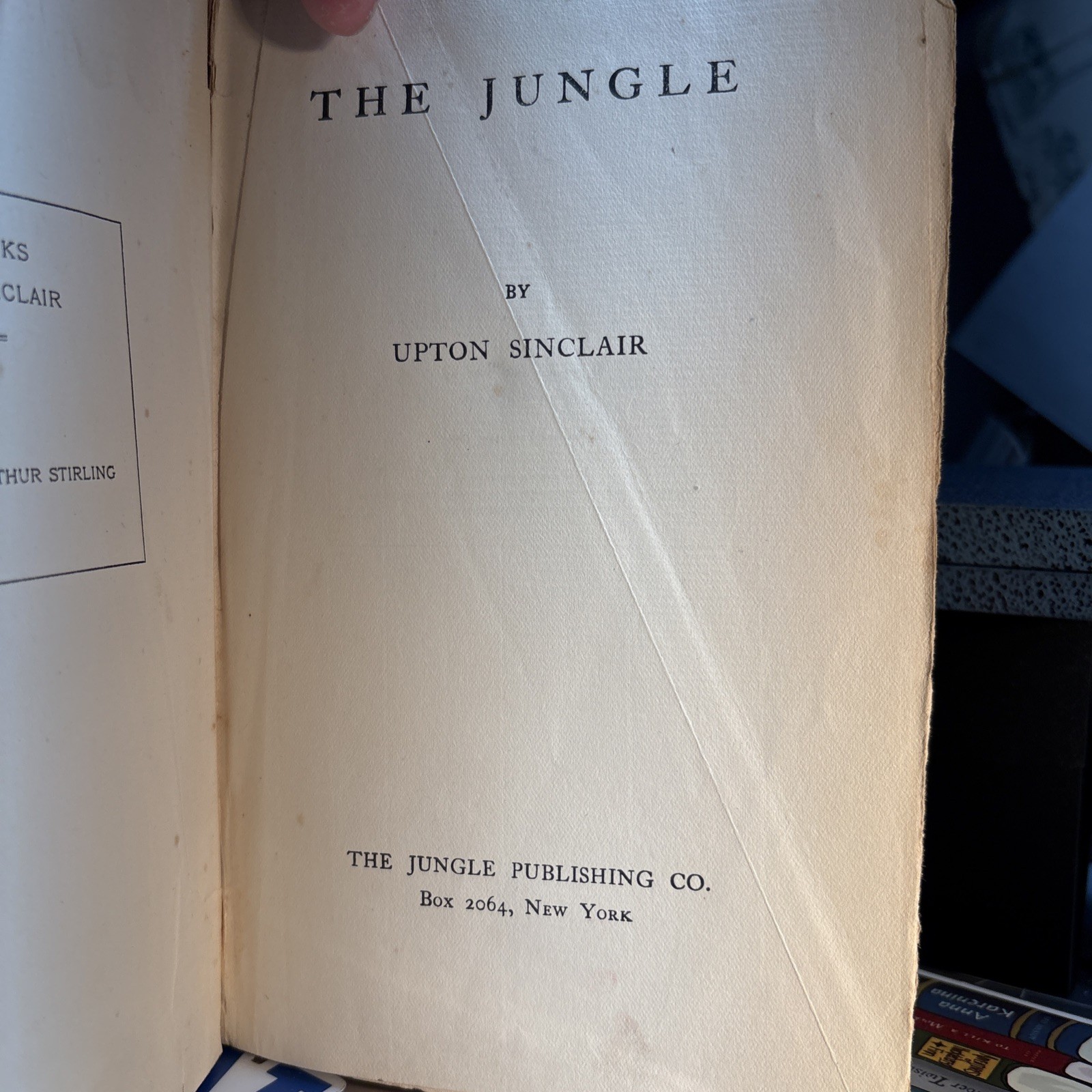 The Jungle, 1906, first edition, Upton Sinclair
