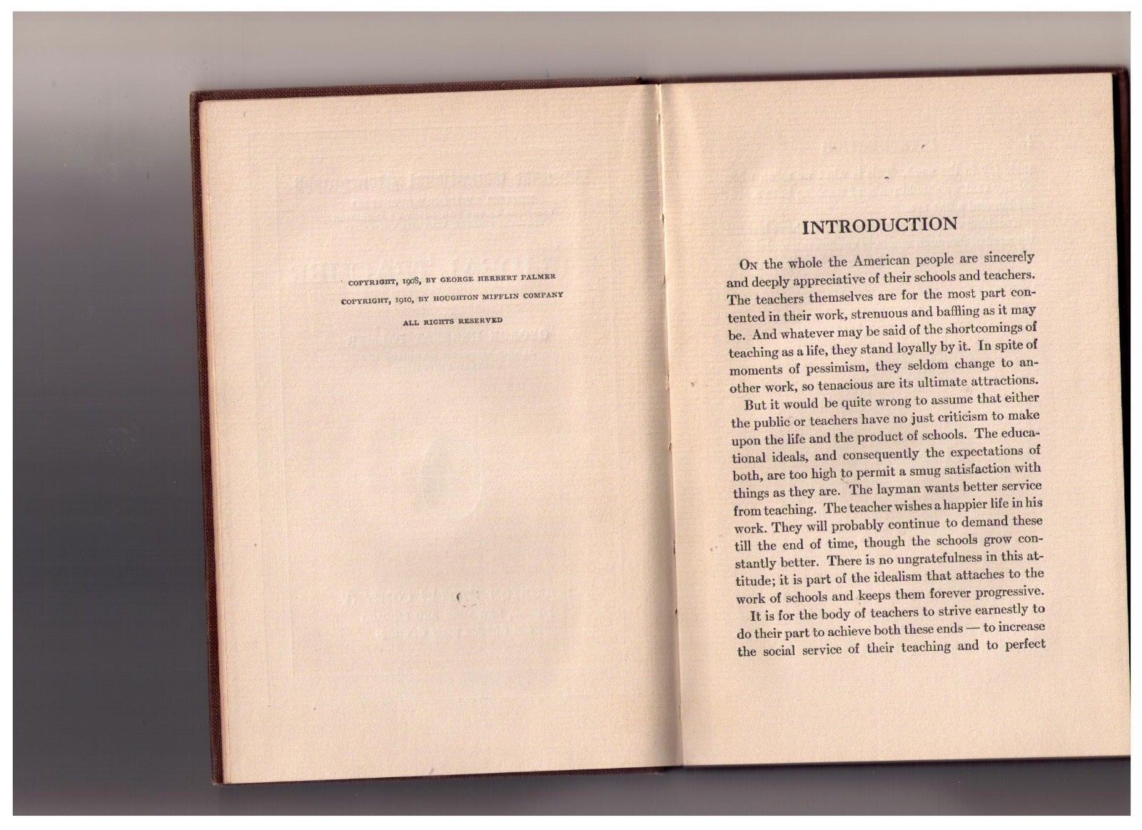 Riverside Educational Monograp:The Ideal Teacher by George Herbert Palmer 1908